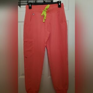 Figs Scrub Jogger pants (XSP) Salmon color. Used. Has small black ink stain side